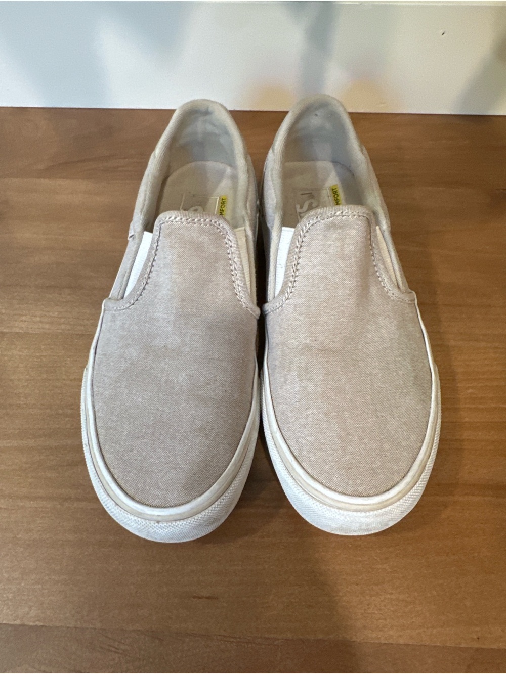 Vans Women's Slip-On Sneakers - Beige Canvas